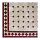 Table en zellige rectangulaire 120/70 sur pied simple fer plein, bordeaux fond beige