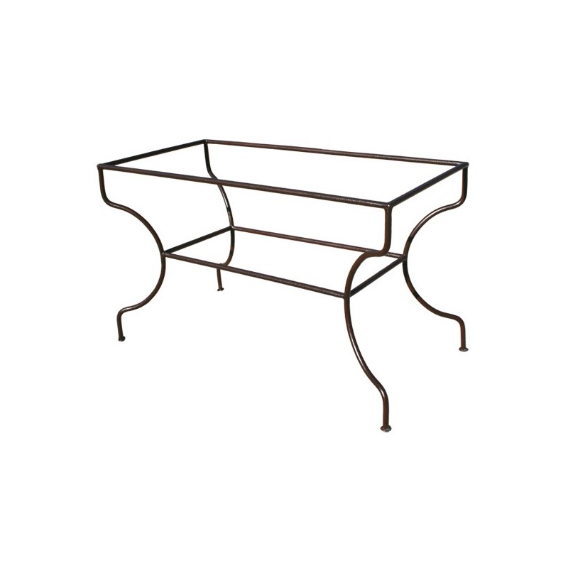 Pied table rectangulaire support simple fer rond plein