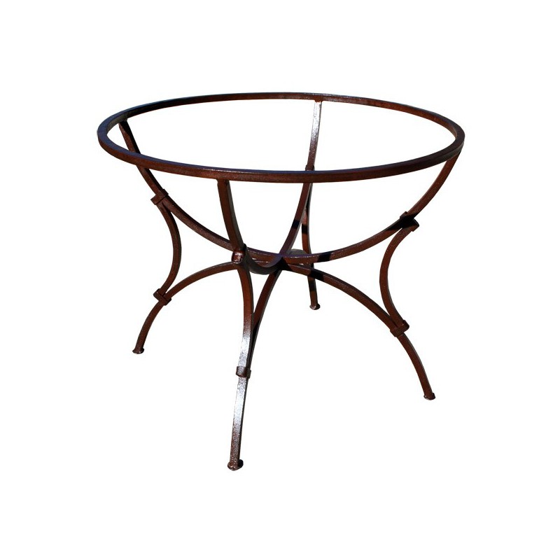 Pied table rond SAS fer forgé carré mixte