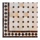 Motif "koura" Chocolat sur fond beige, table carrée basse 70/70, mosaique marocaine