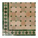 Motif "koura" Vert sur fond beige