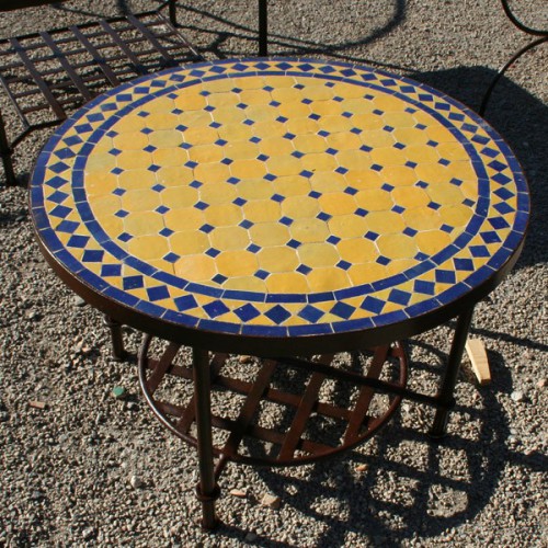 Table basse marocaine en zellige ronde d.: 60