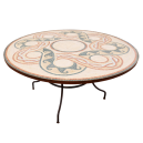 Table marbre ronde d.:150 sur pied fer forgé