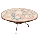 Table marbre ronde d.:150 sur pied fer forgé