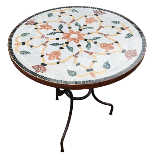 Table marbre ronde d.: 70 Fleur 7