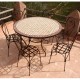 Table en zellige ronde 130 + 6 Chaises Italiennes