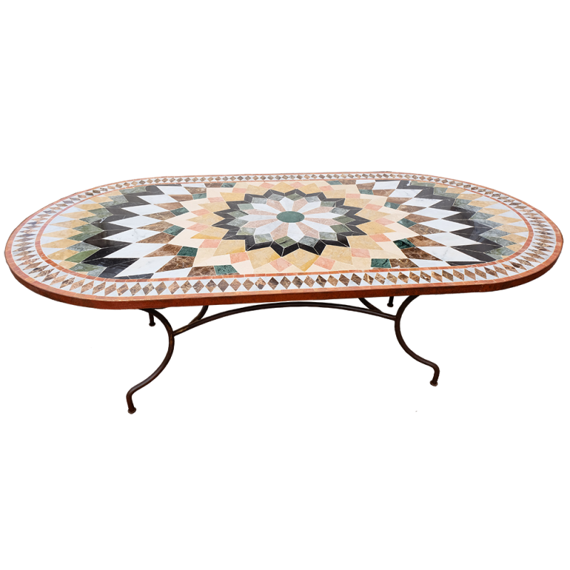 Table mosaique marbre ovale 180/90 Florentine 6