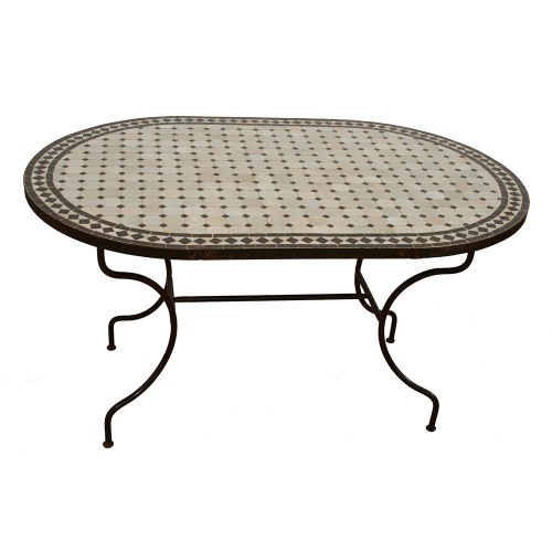 Table en zellige ovale 120/70