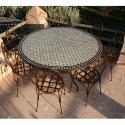 Table en zellige ronde 150 + 8 Chaises "Italienne"