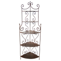 Etagère d'angle en fer forgé 5 niveaux tôlés