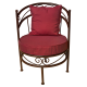 Fauteuil fer forgé RIAD, avec coussins