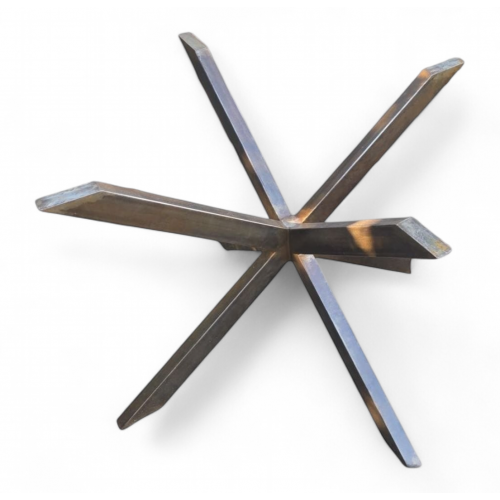 Pied de table croix en fer forgé brut – diamètre 110 cm