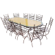 Table_zellige_Ovale_220-100_10_Chaises_fer_forge_Marina