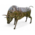 Taureau sculpture fer forgé longueur 3 mètres