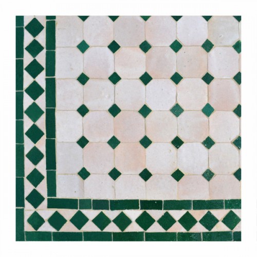 Plateau de zellige rectangulaire 100/60 koura beige vert