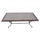 Table en zellige rectangulaire 100/60 sur pied simple fer plein