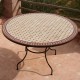 Table en zellige ronde d.: 130 Beige rouge