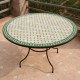 Table en zellige ronde d.: 130 beige verte