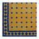 Motif "koura" bleu sur fond jaune, table ronde d.: 110 zellige marocain