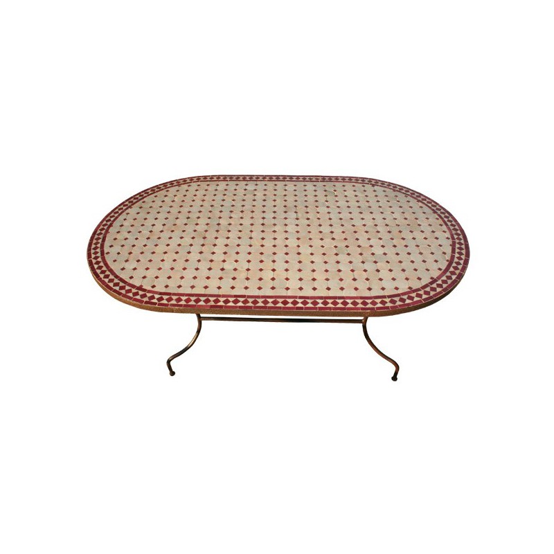 Table en zellige ovale 220/100